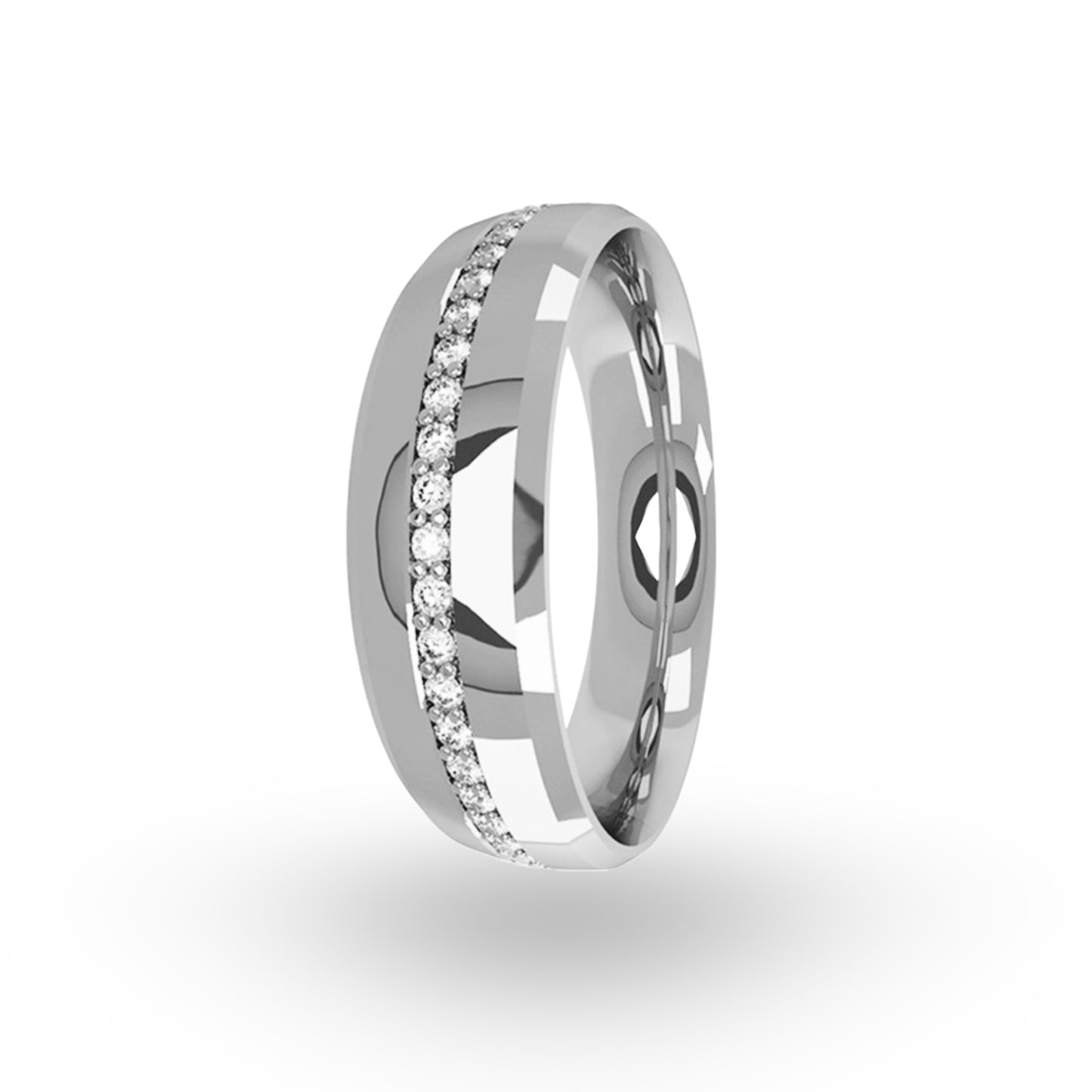 La Argolla de Matrimonio Oro Blanco 14k con Zirconias de ZABULON es una pieza que simboliza la elegancia y el compromiso moderno. Su diseño contemporáneo fusiona la pureza del oro blanco con el destello brillante de las zirconias, representando un amor puro y duradero.