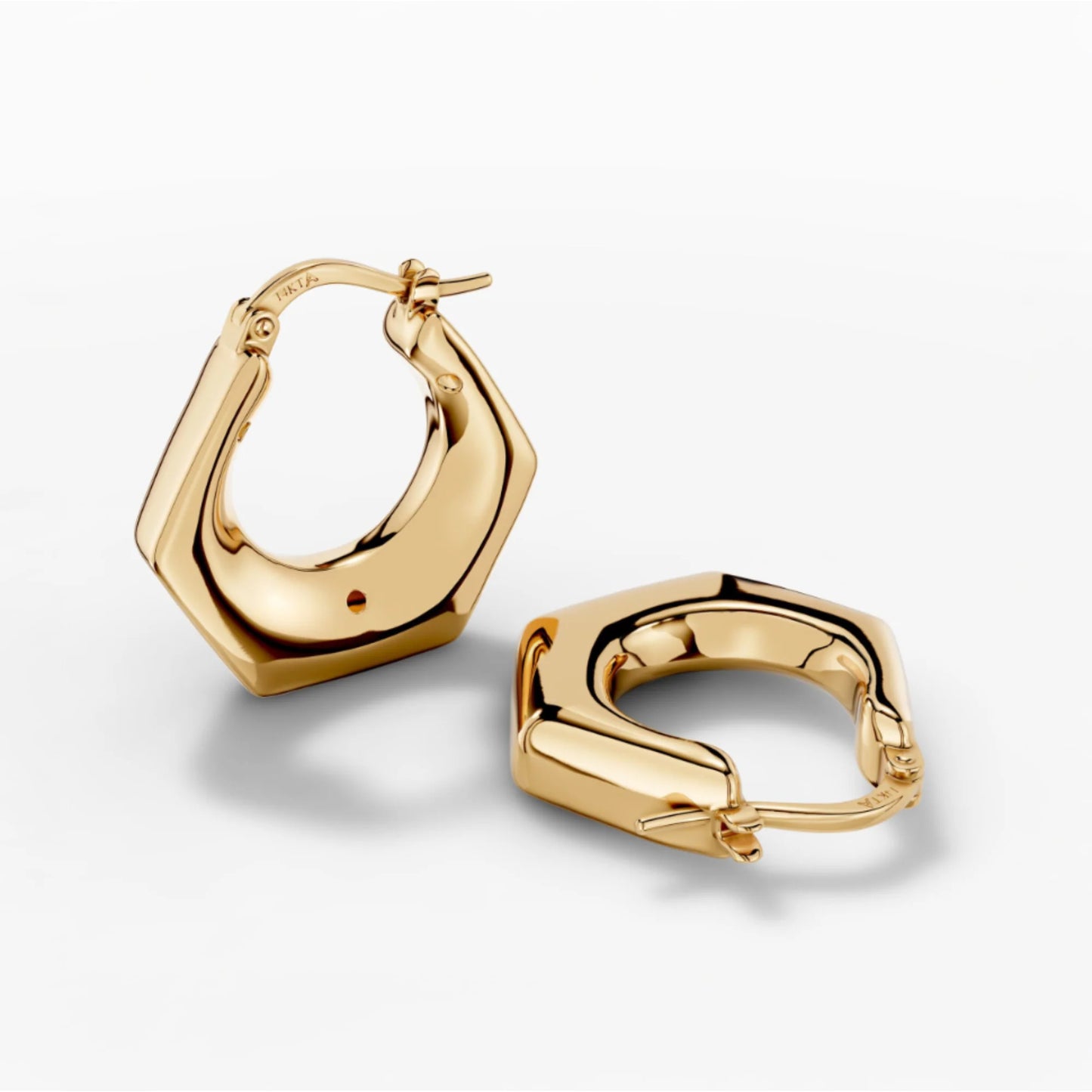 Aretes de aro geométricos Oro 14K