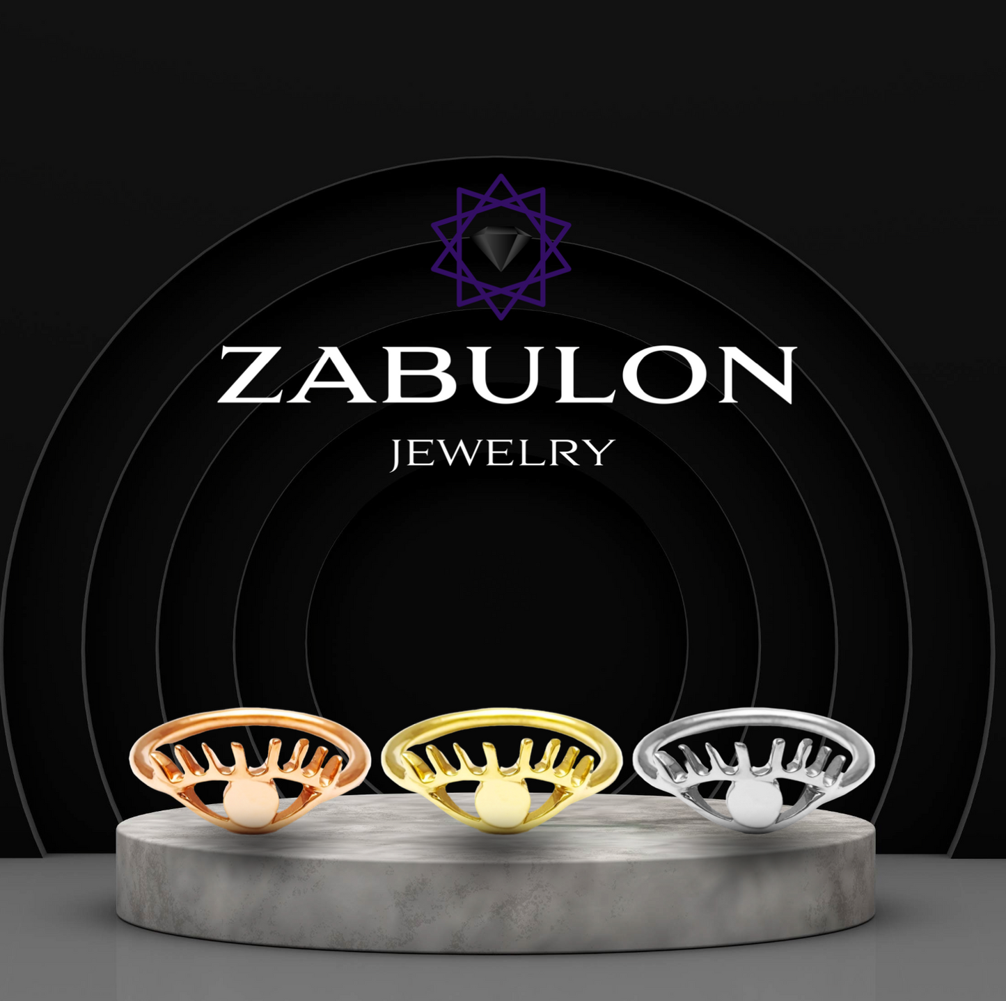 Anillo Ojo ZABULON Oro / Oro Rosa / Oro Blanco 14k