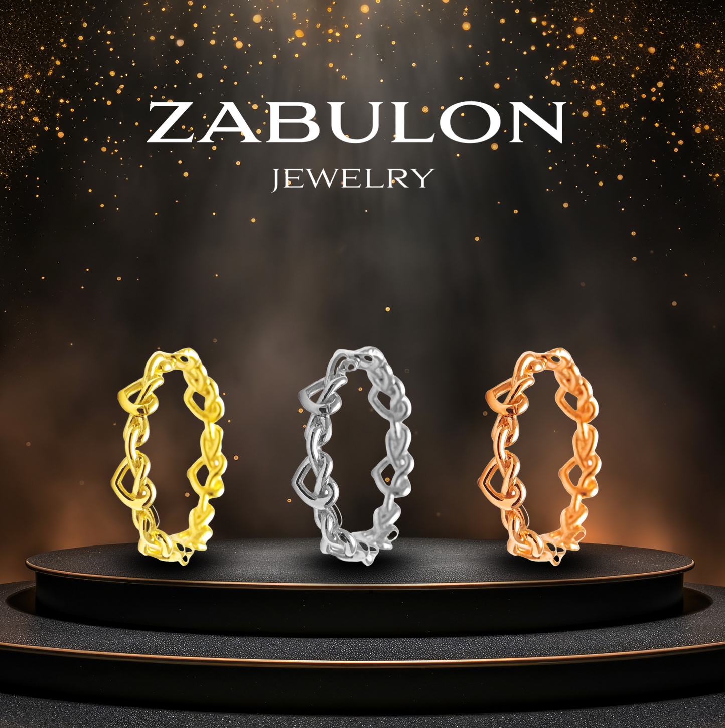 Anillo Corazones Oro / Oro Rosa / Oro Blanco 14k