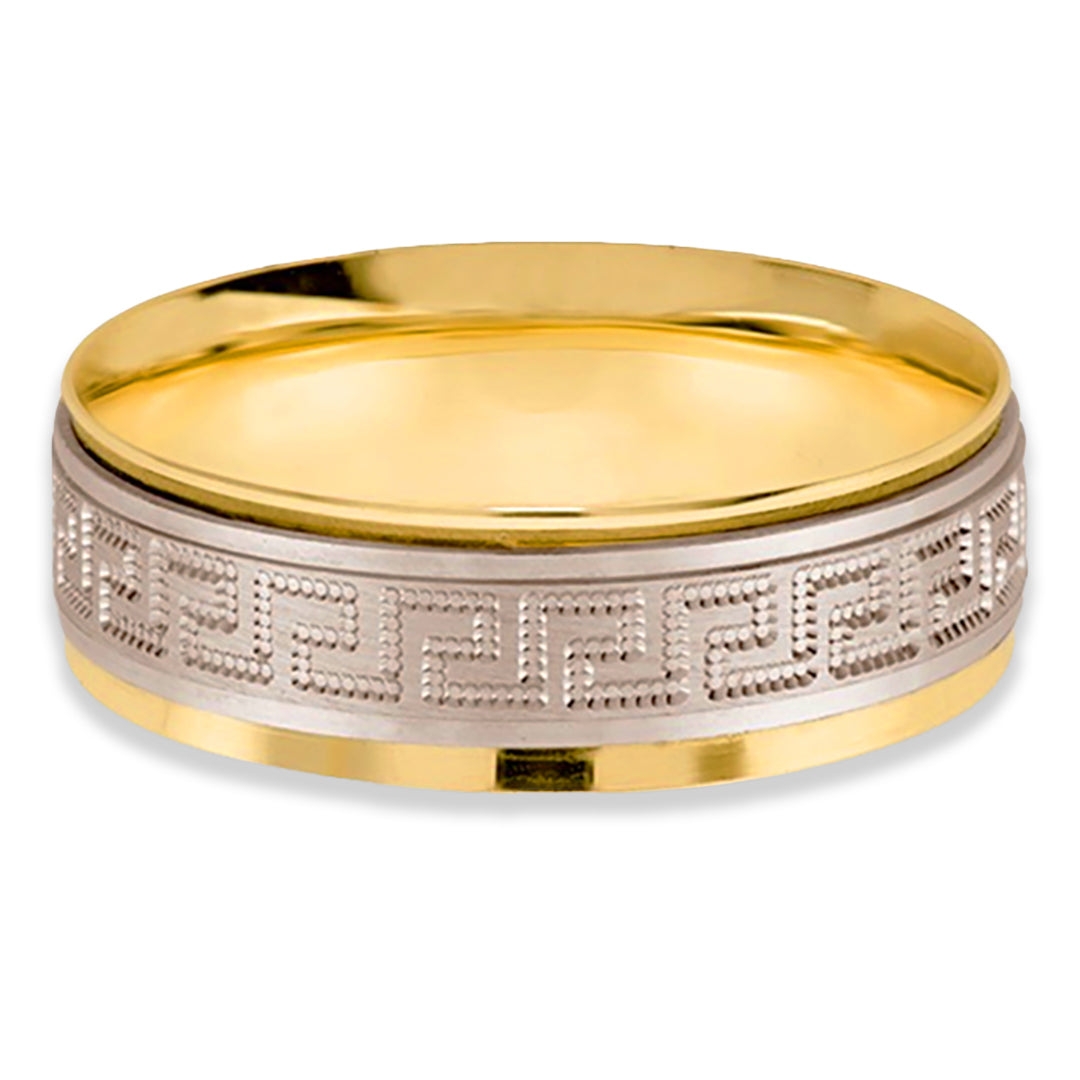Tenga la distinción que usted merece con la Argolla de Matrimonio Arte Helenístico en Oro 14k. Inspirada en la grandeza del arte helénico, es el emblema perfecto del amor eterno y una unión que desafía el paso del tiempo.