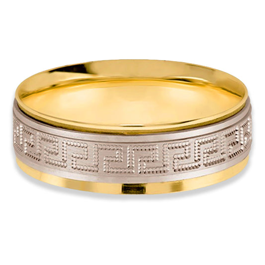 Tenga la distinción que usted merece con la Argolla de Matrimonio Arte Helenístico en Oro 14k. Inspirada en la grandeza del arte helénico, es el emblema perfecto del amor eterno y una unión que desafía el paso del tiempo.