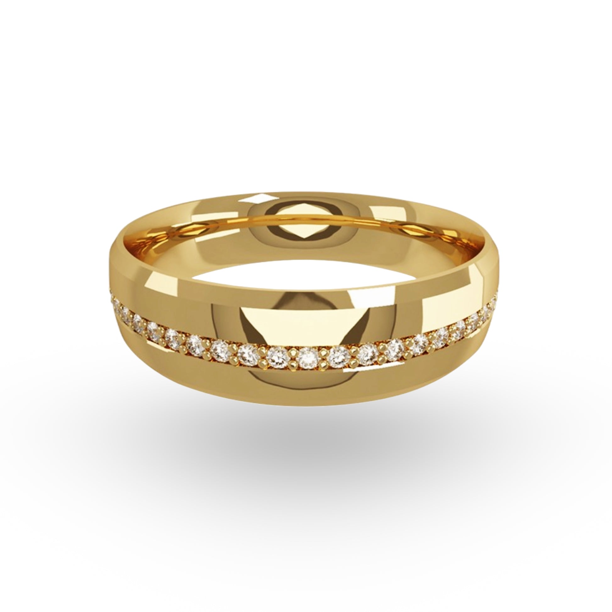 La Argolla de Matrimonio en Oro 14k con Zirconias de ZABULON es una pieza que captura la esencia del compromiso con cada destello. La alineación precisa de zirconias engastadas evoca la constancia y el brillo del amor verdadero.