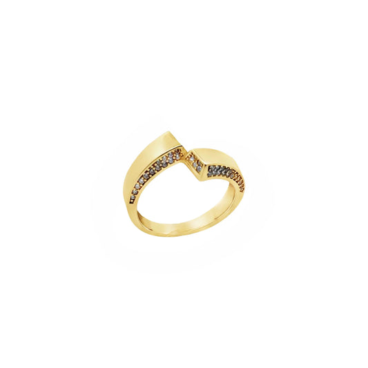 Anillo de oro 14k con zirconias