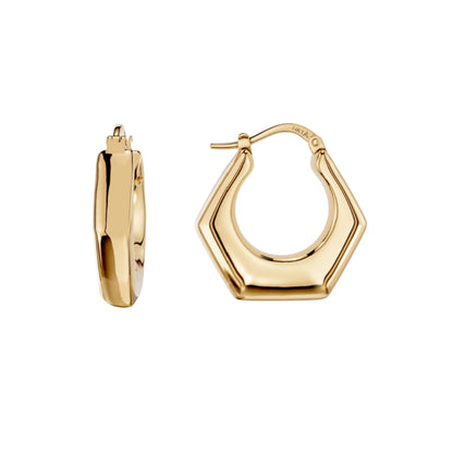 Aretes de aro geométricos Oro 14K